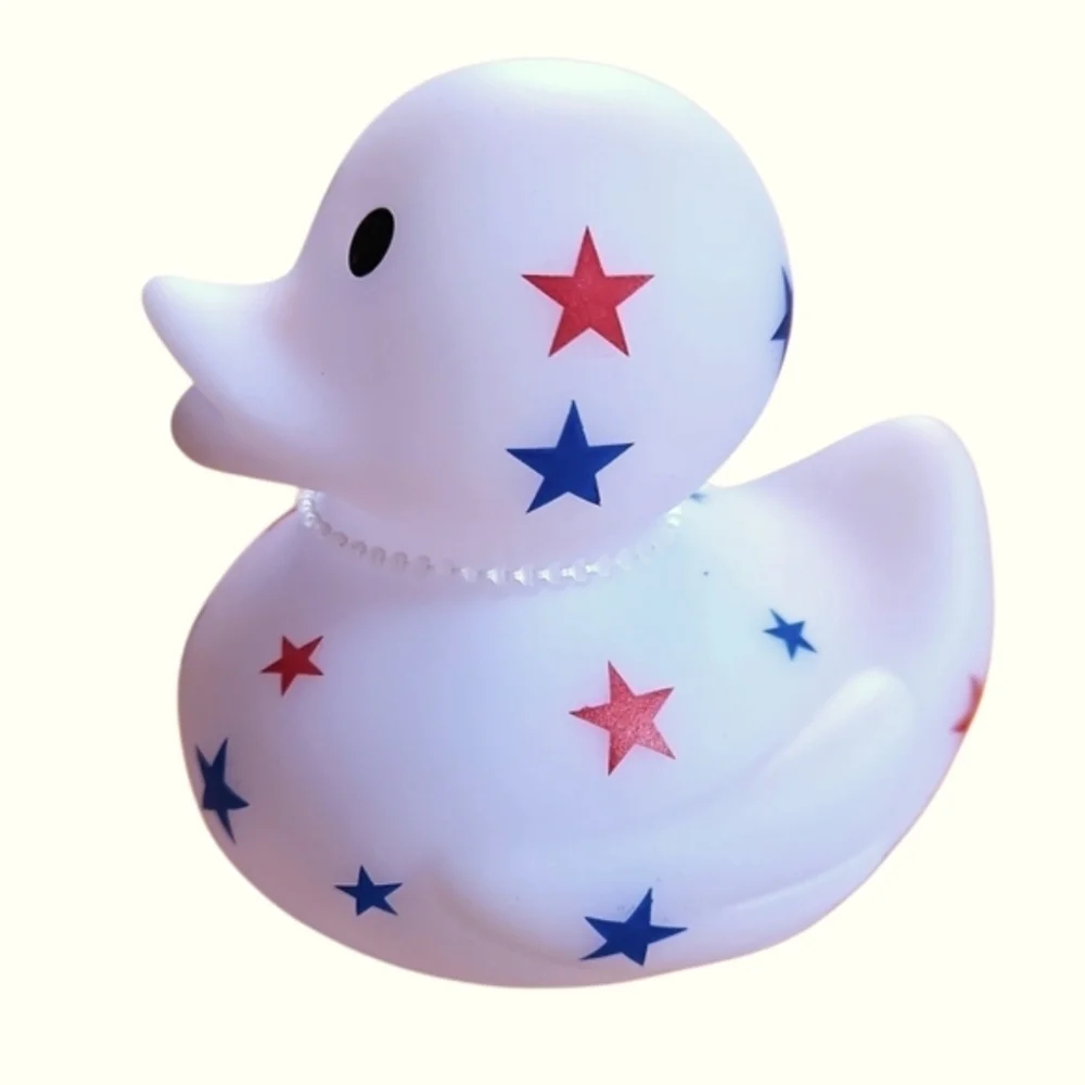 Star Patterned Rubber Duck, Red, White & Blue, NWOT